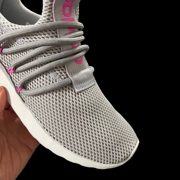 Adidas Big Girls Sneakers Size 7 Gray Pink Lightweight & Comfy Running Shoes - Picture 10 of 15